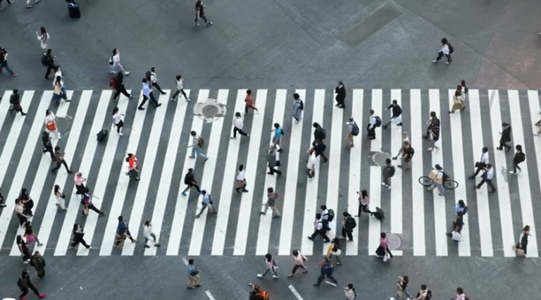 Pedestres na faixa de segurança