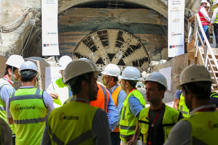 Chegada do Tatuzão Sul (Maria Leopoldina) à Estação São Joaquim da Linha 6-Laranja. Foto: Divulgação/Governo de SP.