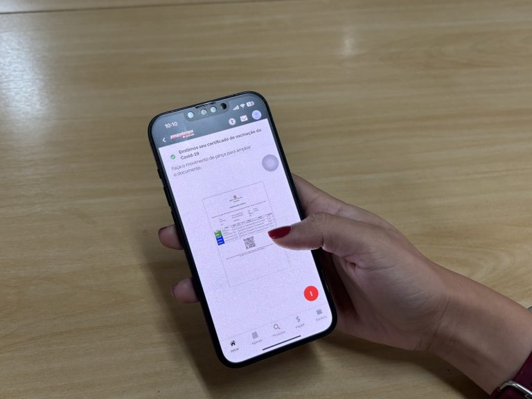 Além do certificado de vacinação, o aplicativo do Poupatempo também passou a oferecer acesso a outros programas de saúde. Foto: Divulgação/Governo de SP.