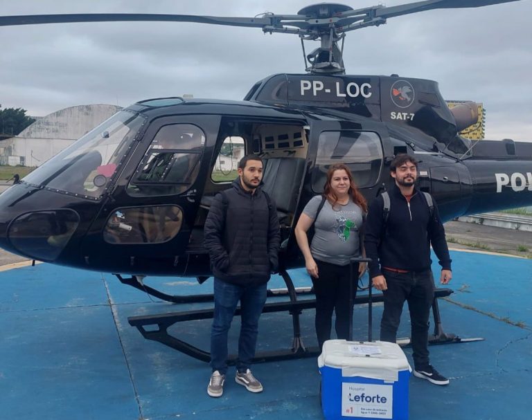 Aeronave da polícia utilizada no transporte de órgãos