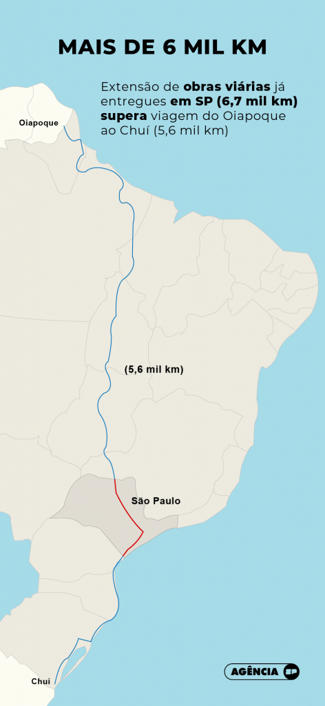 Mapa ilustrativo de obras entregues no SP Pra Toda Obra